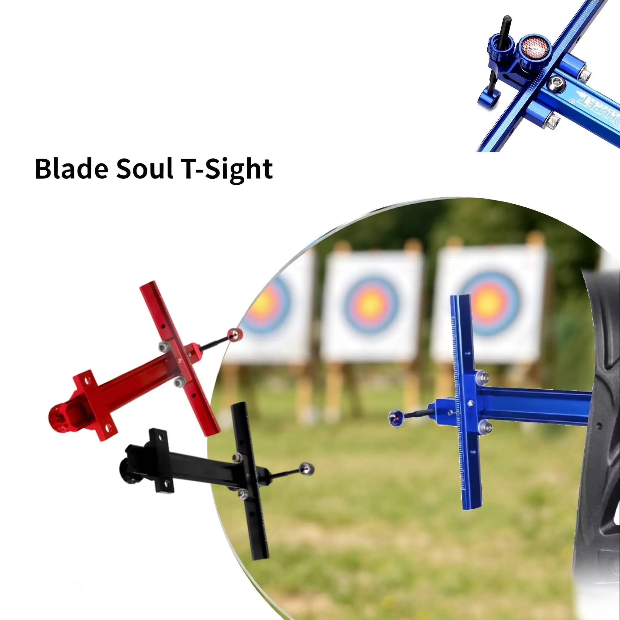 Lightweight T-Type Archery Sight 4-Way Adjustable Metal Recurve Bow Sight with Scale 6