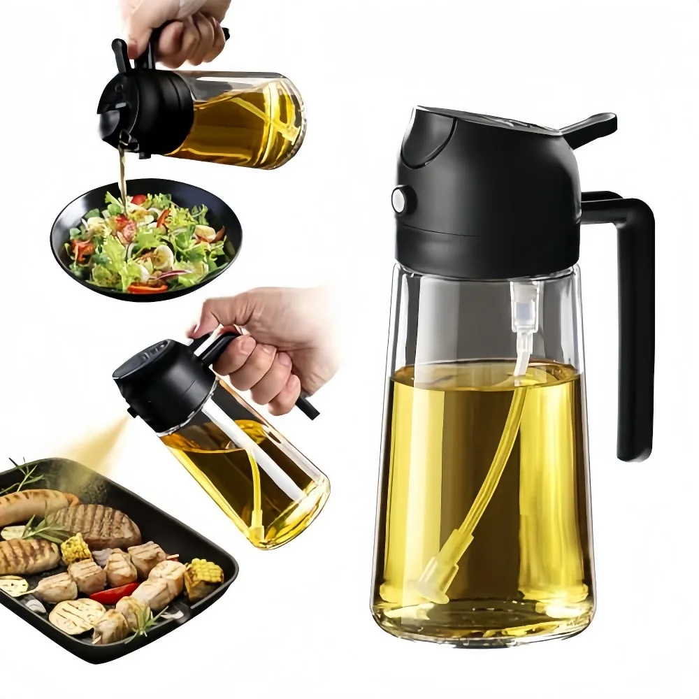 

Glass Oil Sprayer with Mist Spray Leak Proof 470 ml Kitchen Oil Dispenser Bottle for Oil and Vinegar