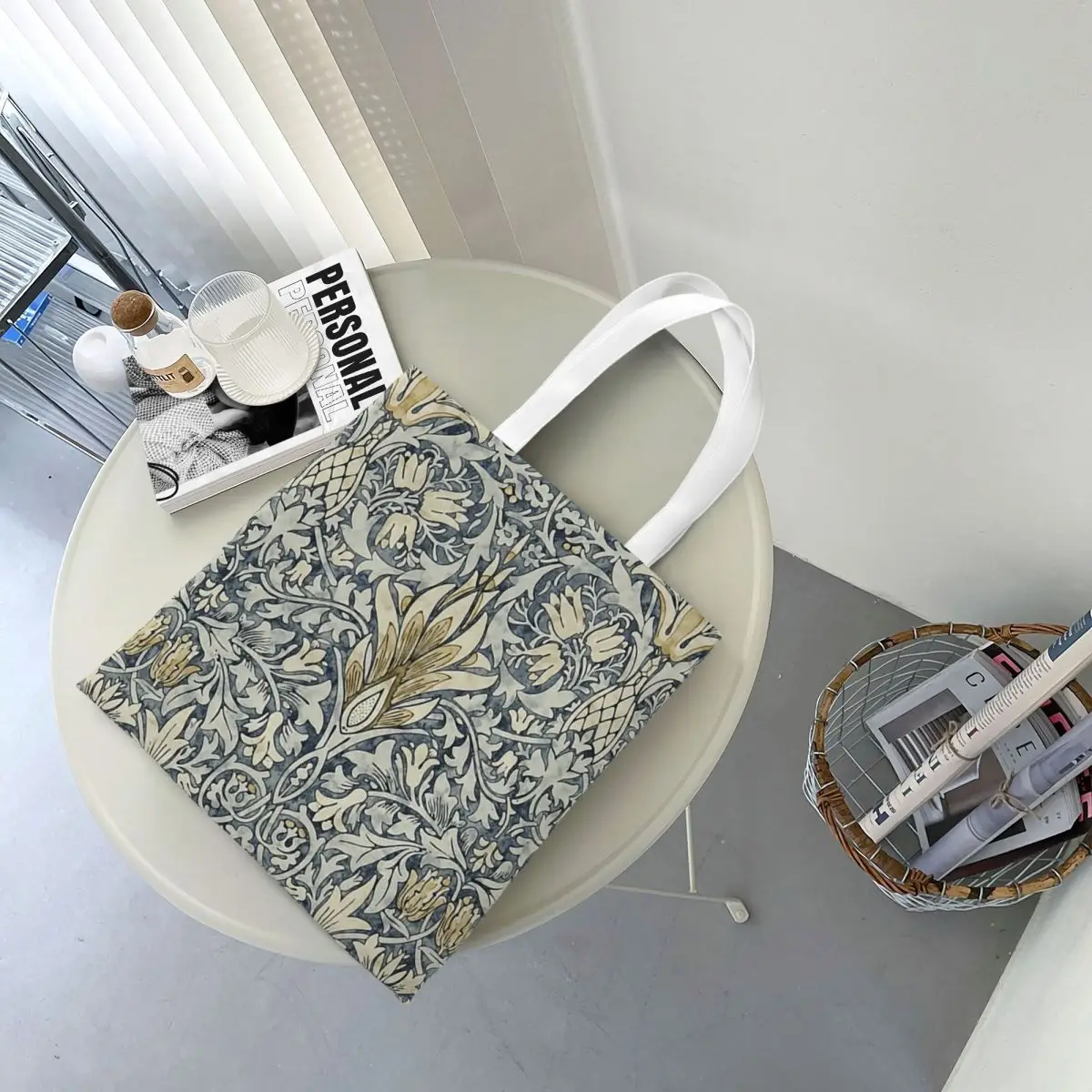 William Morris Snakeshead Pattern Shopping Bags Canvas The Tote Bag Folding for Women Shoulder Tote Travel Handbag
