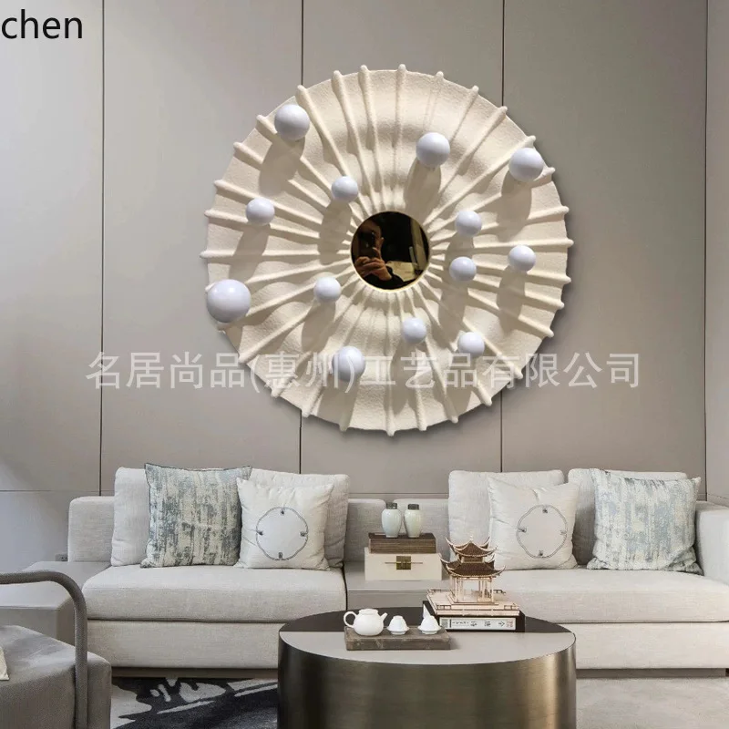 Hxl 3d entrance wood carving metal ball painting abstract relief sandstone three-dimensional decorative painting