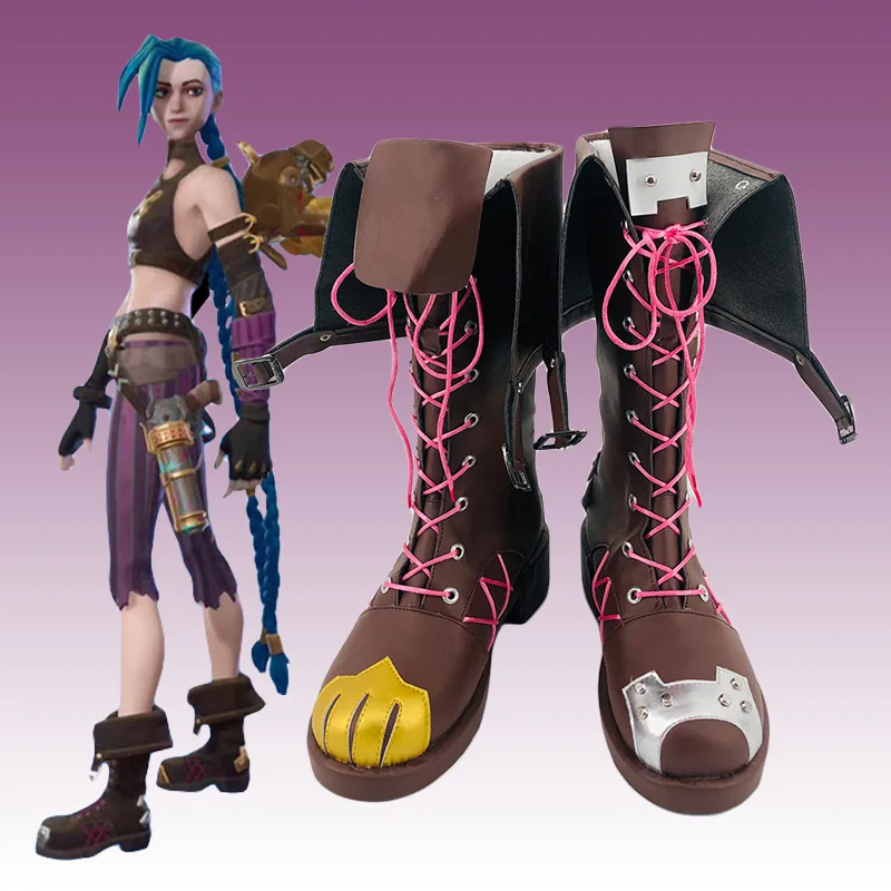 LoL Jinx The Loose Cosplay Shoes Game Heartsteel Arcane Team Cannon Boots Role Play Christmas Halloween Uniform Sexy Girl Suite