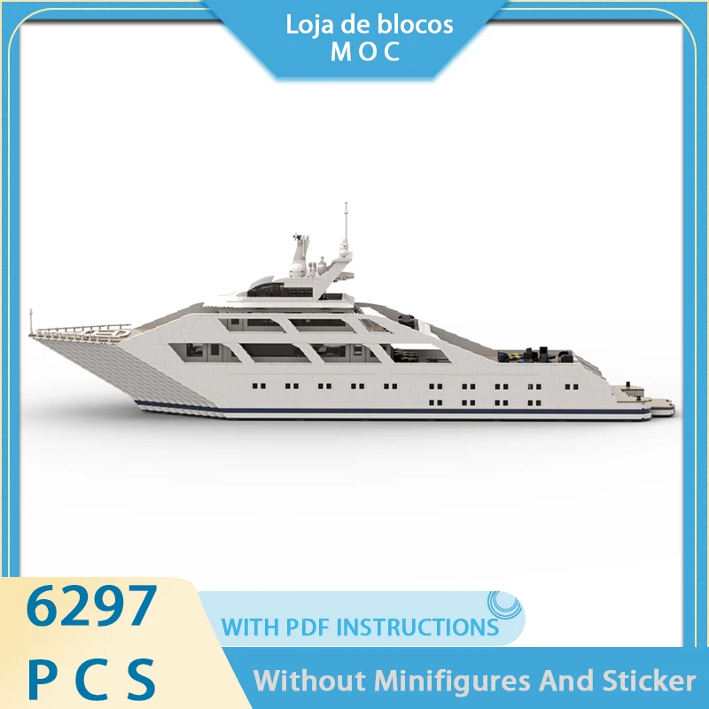

Exquisite new MOC building block yacht model Luxury Super Yacht in Minifigure Size modularfestival toy DIY gift assembly set