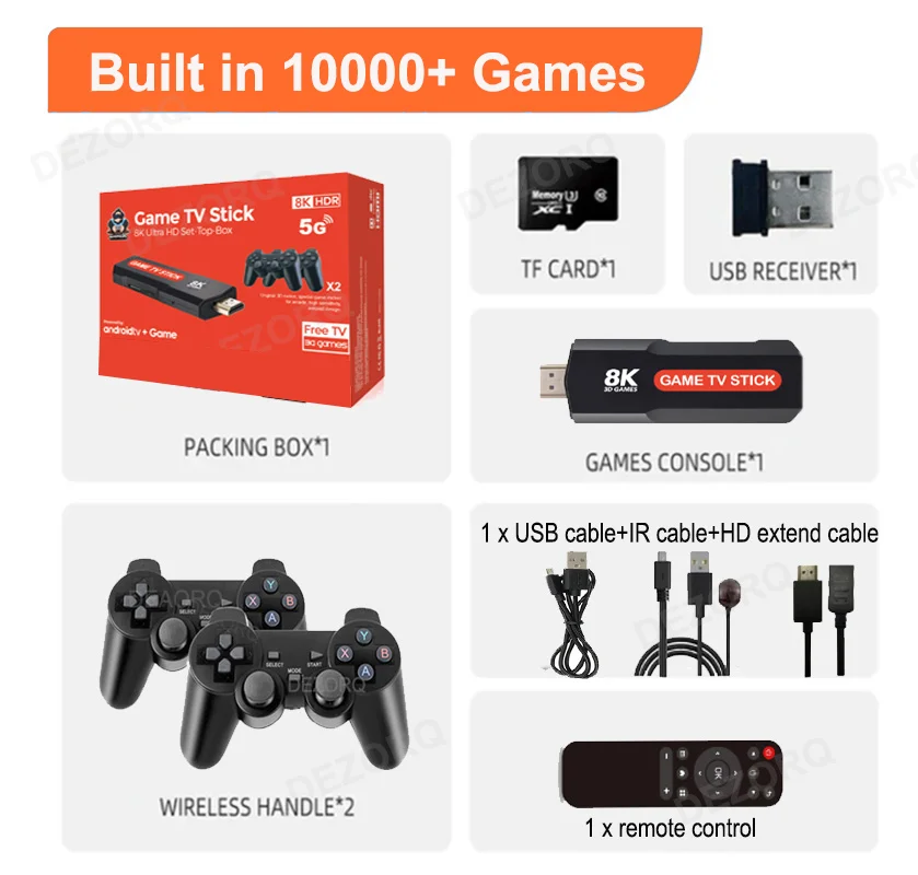

Q9 Retro Console 8K 10000+ Gaming Video Game Console Dual Wireless Controller Retro Classical Game For Family Gifts