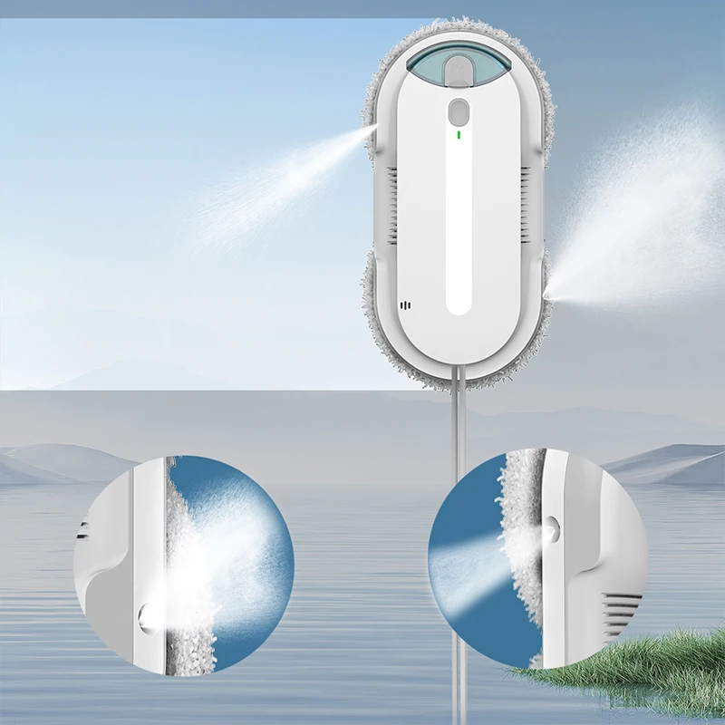 Automatic Dual-Nozzle Window Cleaning Robot Portable Electric Window Cleaner 2200-3200Pa Powerful Suction Exterior Glass Cleanin