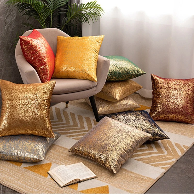

2 Piece Bronzing Printed Cushion Cover modern Luxury Home Decor Soft Plush Decorative Pillow Cover for Sofa
