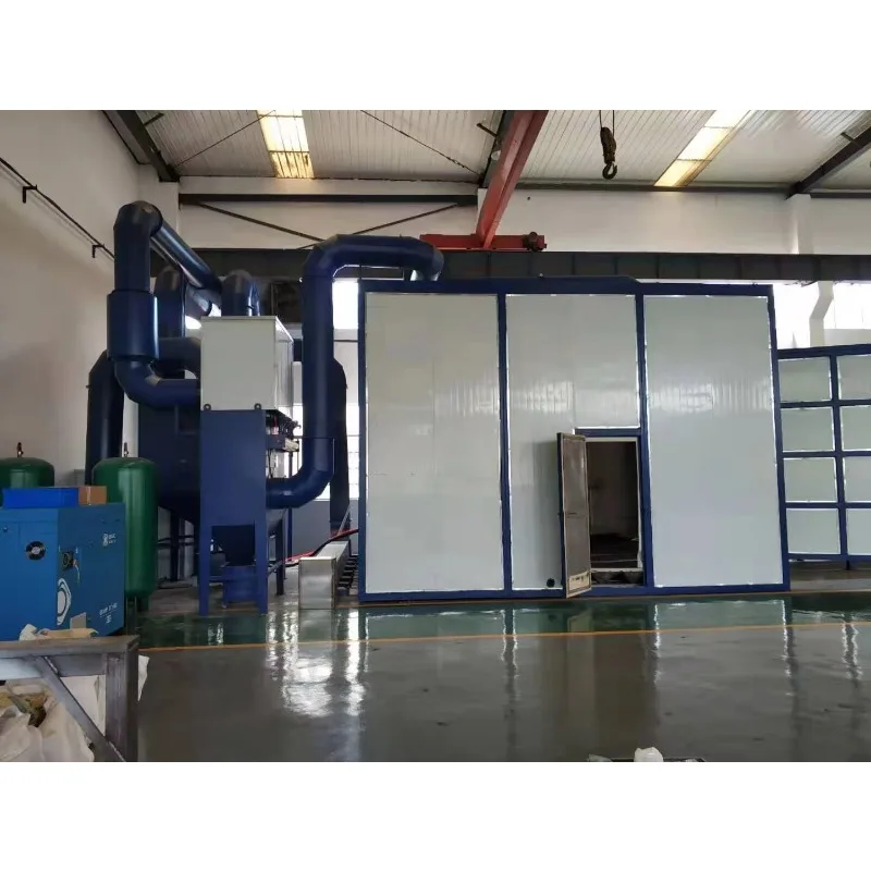 Complete Sand Blasting Room System Automatic Shot Recovery Ventilation - Industrial Sandblast Booth Cabinet Steel Shot Cleaner