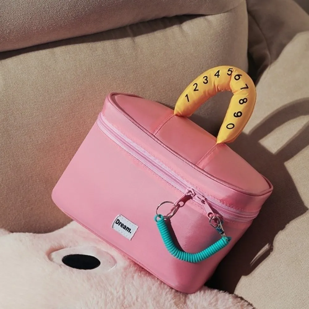 กระเป๋าใส่เครื่องสำอางแบบพกพา ดีไซน์น่ารัก ความจุเยอะ ผ้าฝ้าย กันน้ำ ใช้จัดเก็บของใช้ในห้องน้ำ