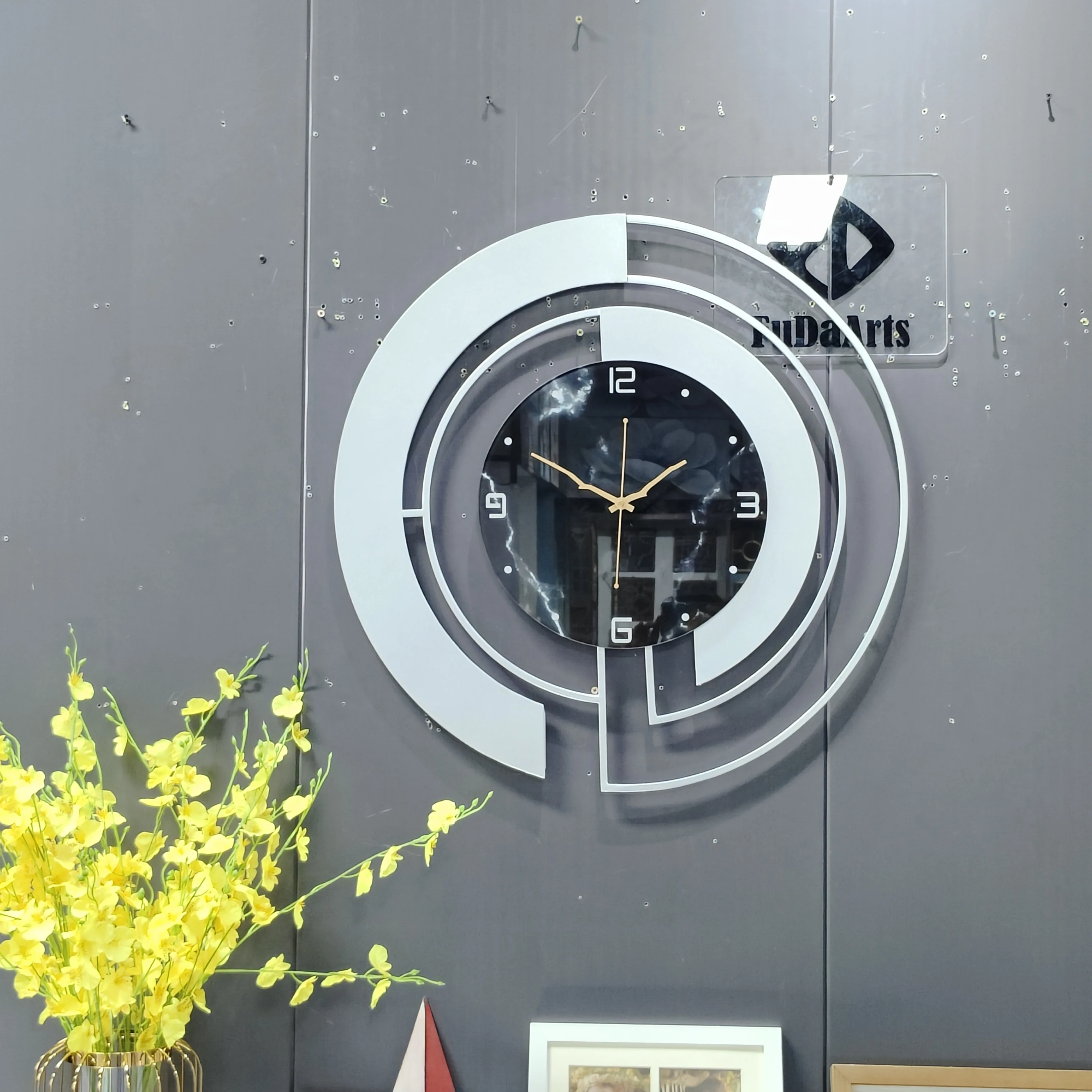 65CM L Rustic Large Customizable Modern Golden Wall Iron Home Clock Luxury Living Room Decor Metal Minimalist  Dropshipping DDP