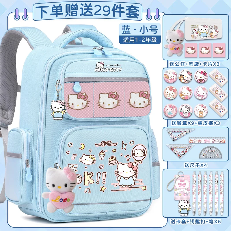 Новый Школьный Рюкзак Sanrio Hello Kitty, милый Повседневный и легкий рюкзак на плечо, водонепроницаемый, устойчивый к пятнам