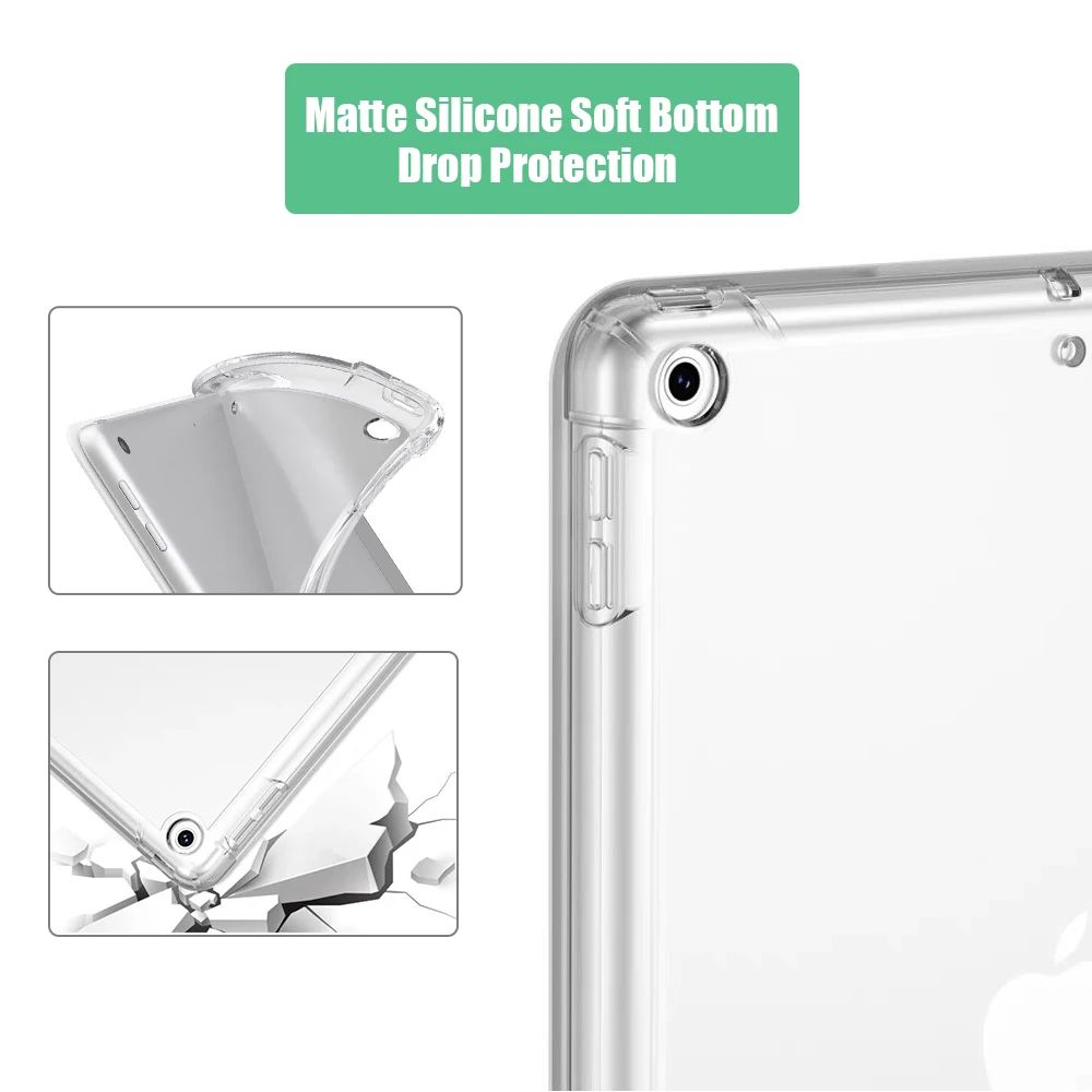 For iPad Air 4 10.9 Case Air 2 9.7 For iPad 8th 9th Generation 10.2 10.5 Mini 6 Pro 11 inch Funda 2021 Silicone Smart Cover