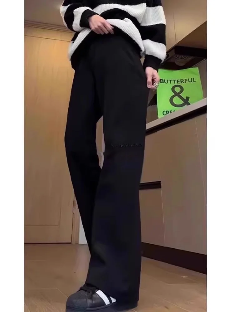 

Cleanfit Men's Pure Bla Fce Lined Bootcut Jeans High Street American Sle Winter Thi Denim Straight Leg Trousers