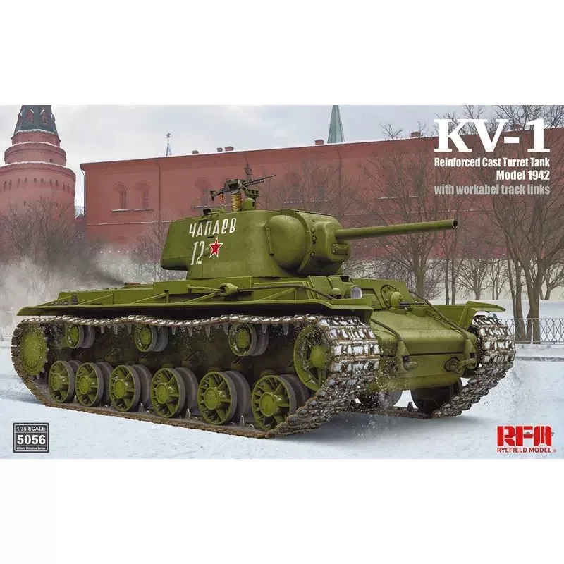 Rye Field 5056 1:35 Scale KV1 KV-1 Reinforced Cast Turret Tank 1942  Vehicle Plastic Assembly Model Building Kit