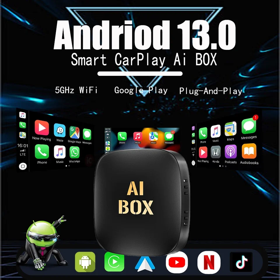 Android 13 CarPlay Smart Ai Box Android Wireless CarPlay Android Auto Adapter For Netflix For YouTube car intelligent systems