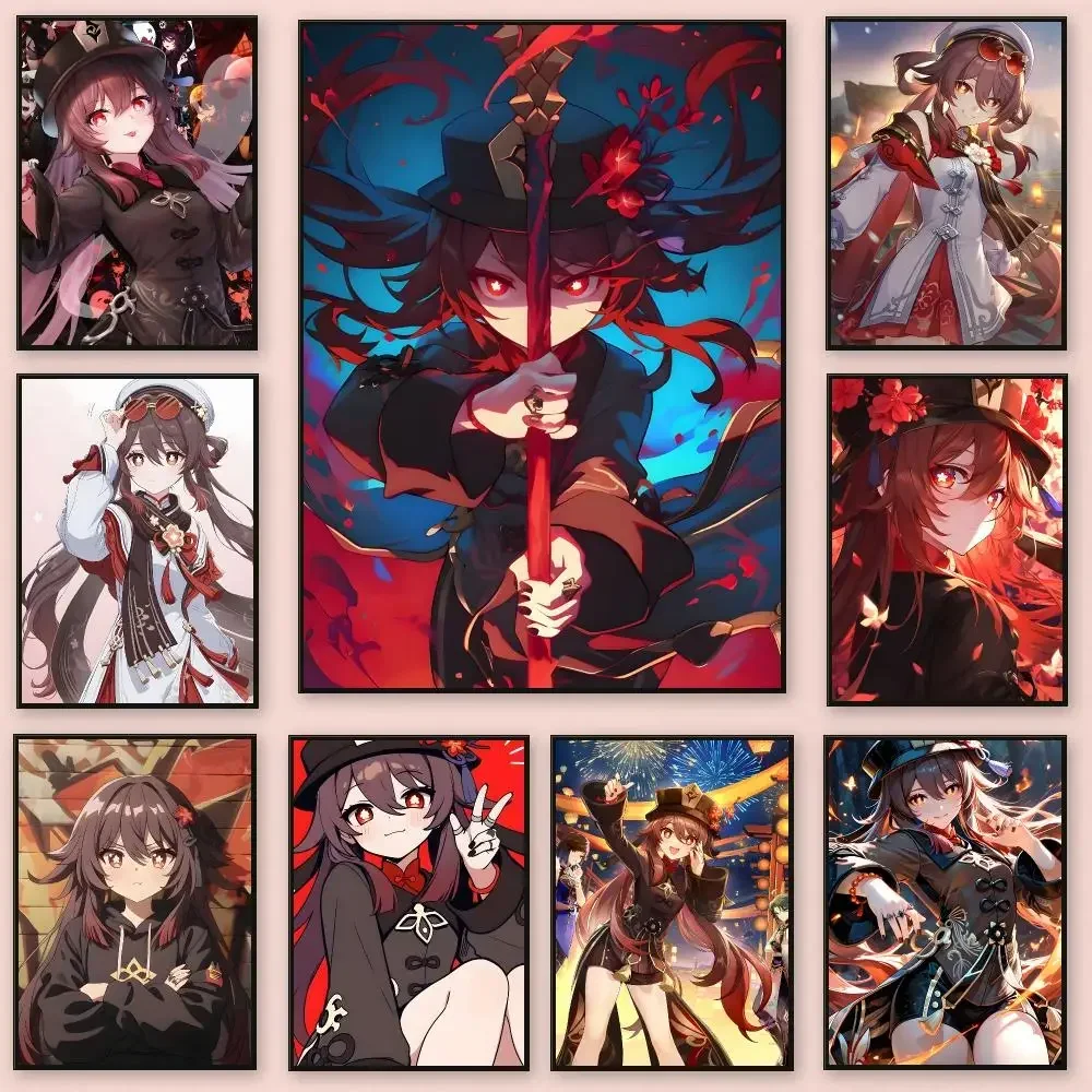 Character Game Genshin Impact Hu Tao Poster Series HD Wall Living Room Home Decor Gift