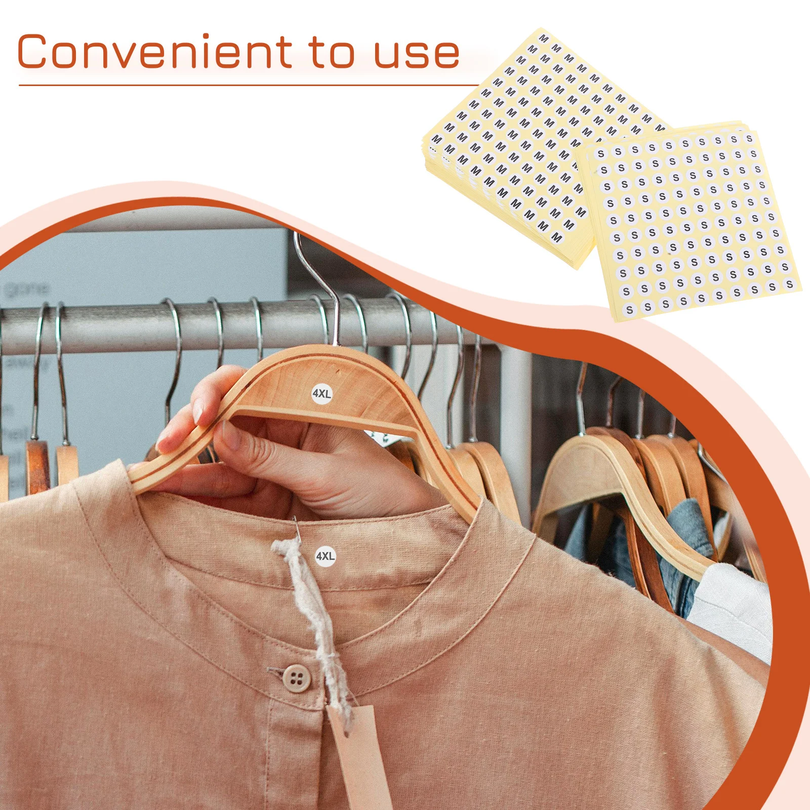 7000Pcs Garment Size Stickers Round Clothing Labels Waterproof Durable S M L Xl Xxl Xxxl Xxxxl Quick Identification