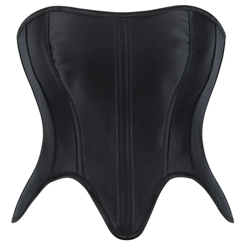

Black Corset Octopus Hem Design Women Corset Fashion Irregular Bustier Support Satin Corset Tops Hallowen Gohtic Cosplay Top