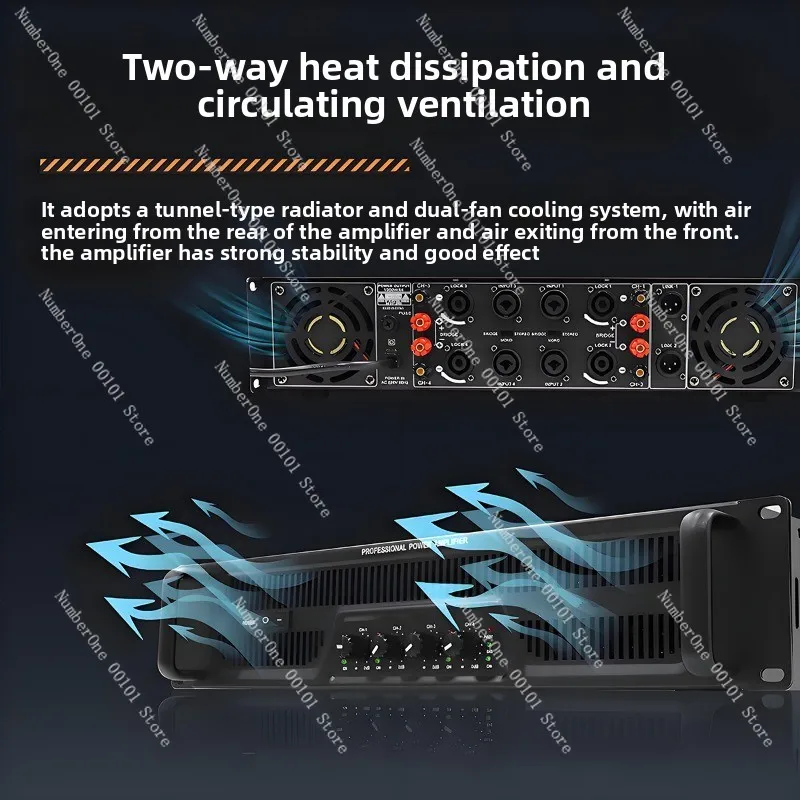 Pure post-stage conference broadcast concert power amplifier high-power power amplifier 250w*4 professional power amplifier