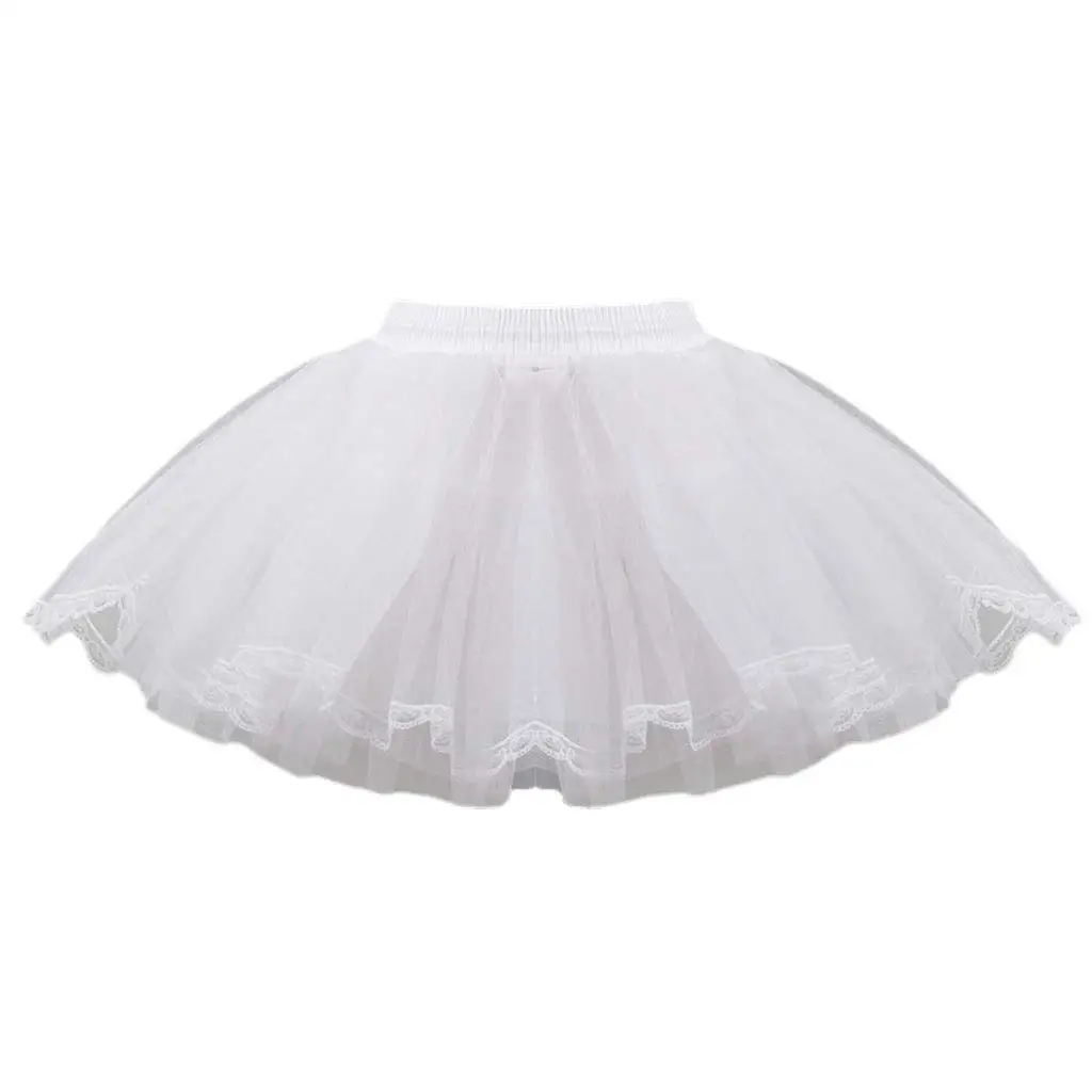 

Kids Mini 3 Layers Wedding Flower Girl Petticoat Underskirt Crinoline Slip