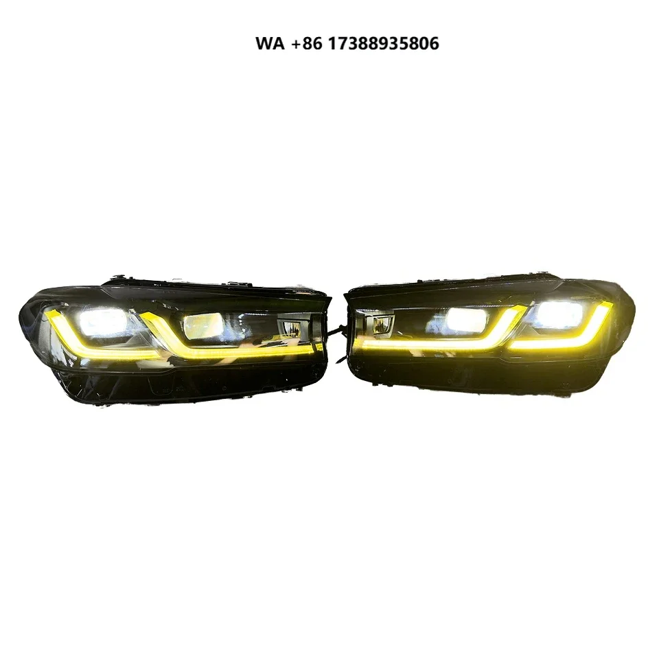 Suitable for  5 Series G30 LCI Black Shadow Color and Yellow White Switching DRL LED Headlights