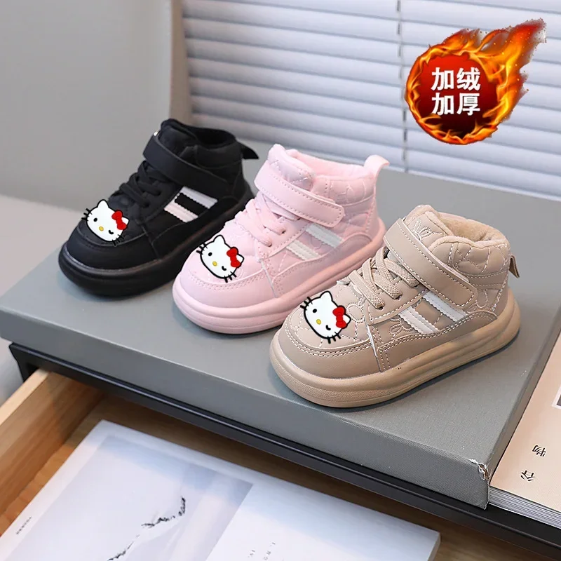 

Sanrio hello kitty winter new children's Sneakers girls Cinnamon casual shoes bread shoes boys baby plus cotton shoes