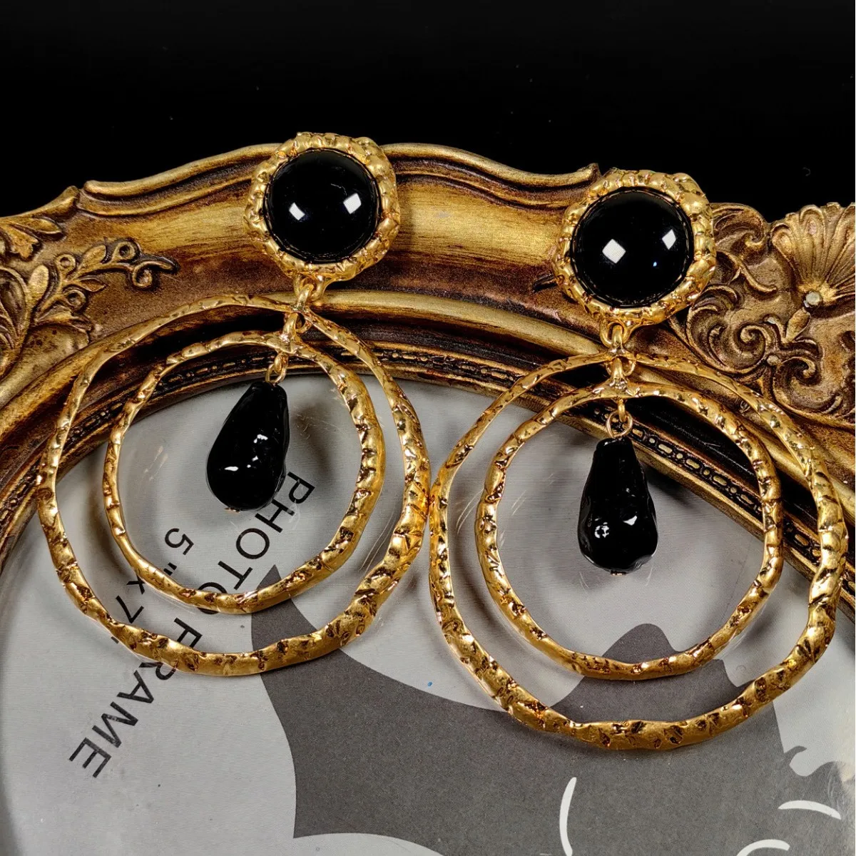 Europe and America Vintage Oil Drop Enamel Exaggerated Fashionable Ear Rings, Grand Tassels, Pearl Stud Earrings for Women
