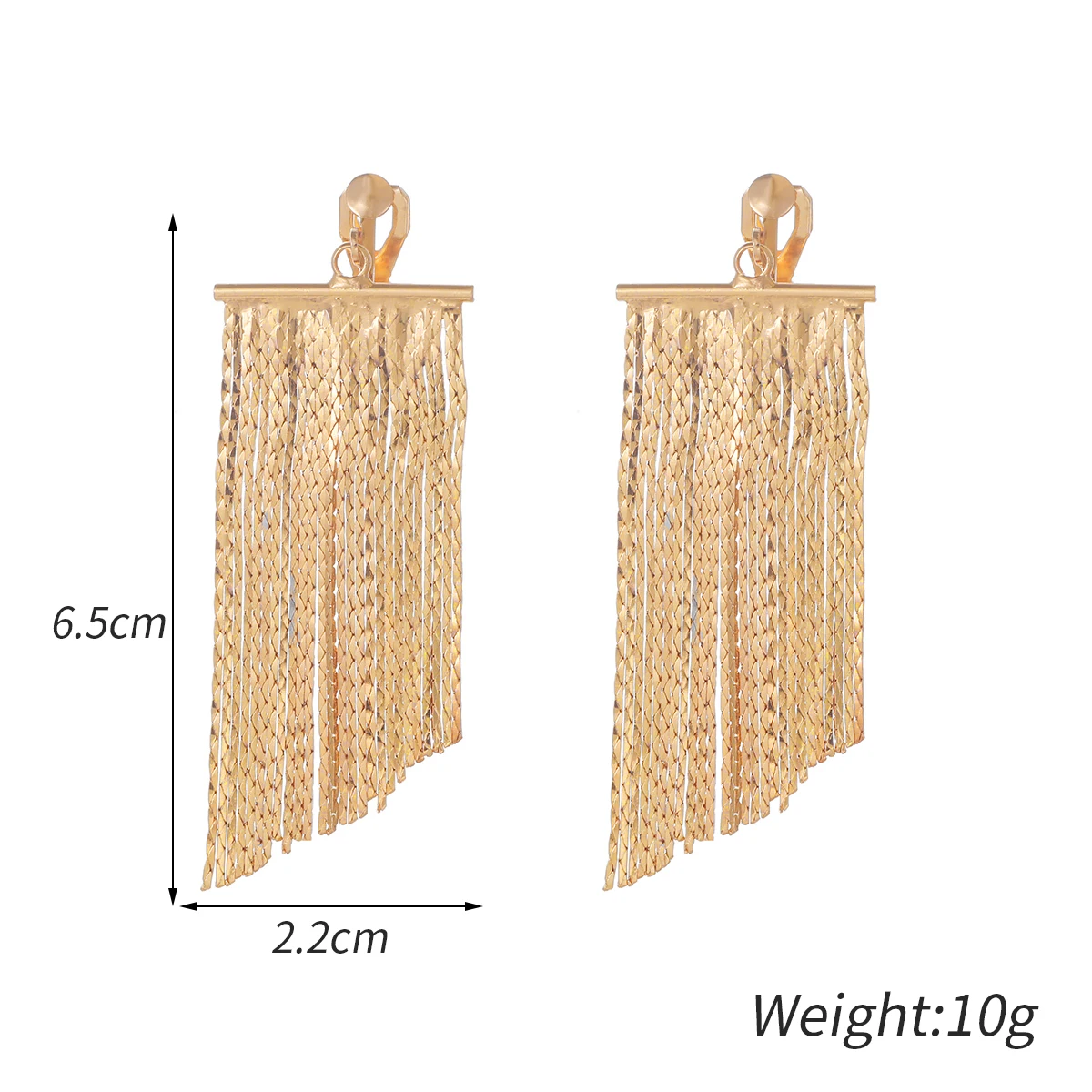 New Classic Clip on Earrings Ladies Exaggerated Tassels Earrings Fashion Ladies Korean Earrings Jewelry