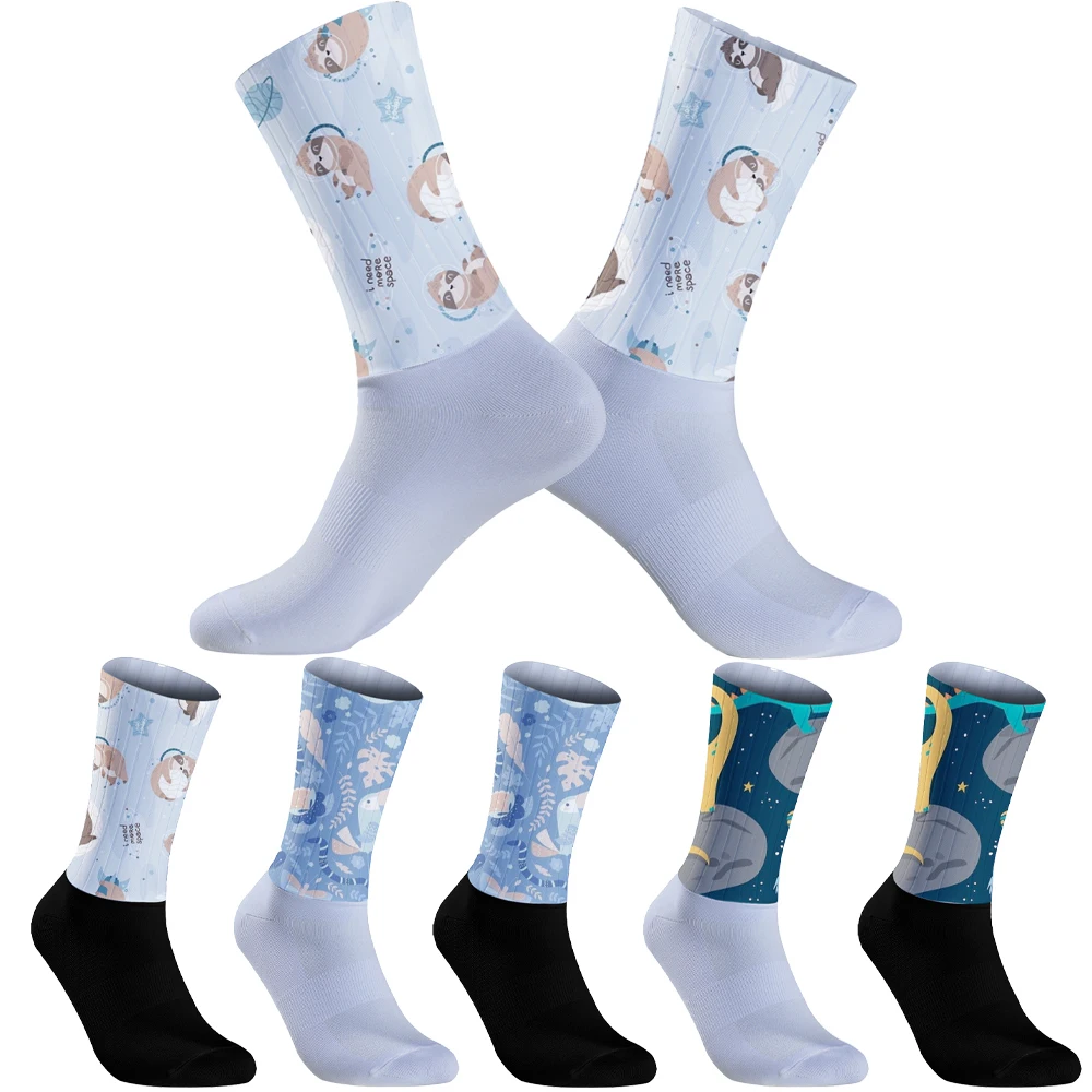 2024 New Hip Hop Casual Pastel Bag Long Tube Set Men's Fashion Print Harajuku Cotton Sports Running Socks cycling socks