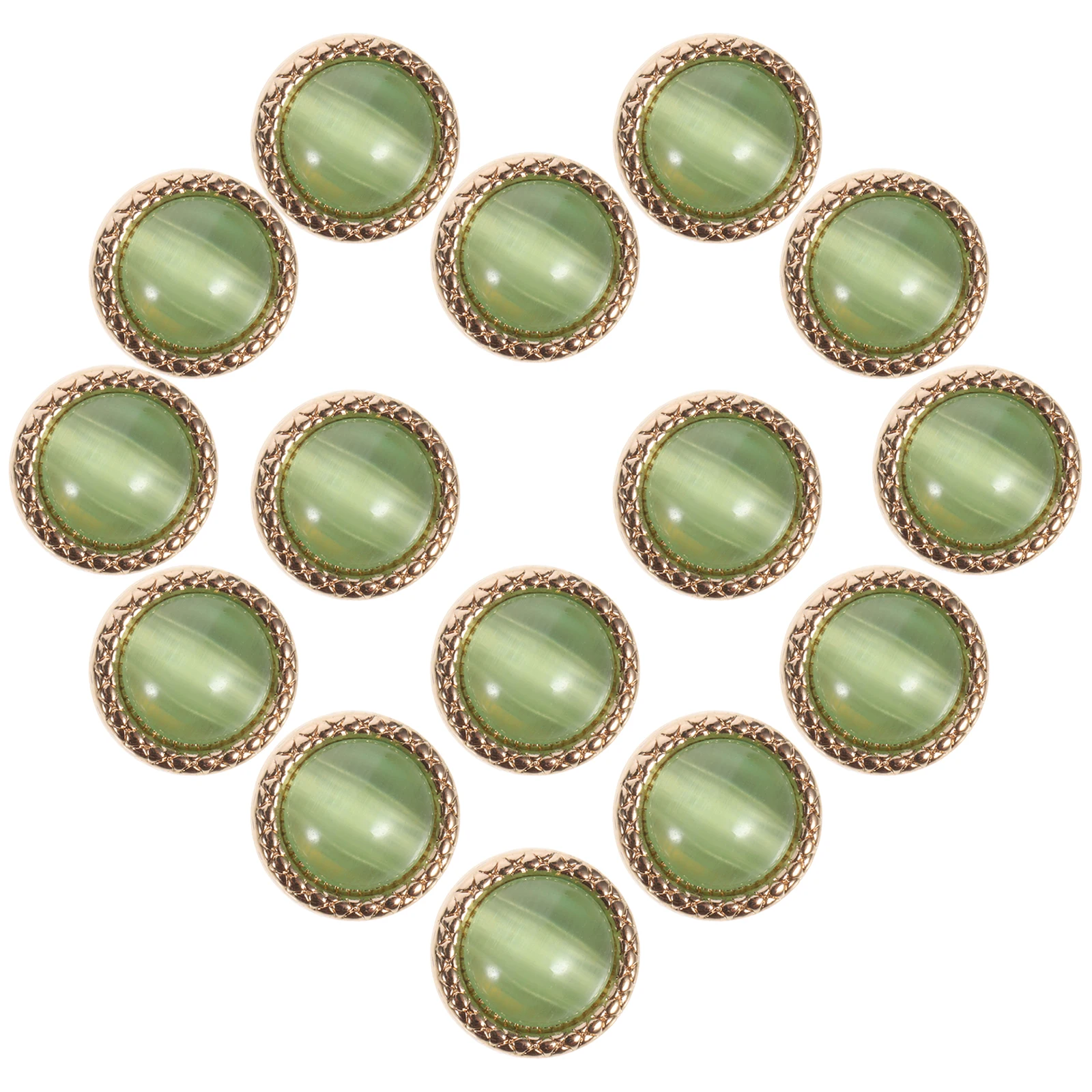 

20 Pcs Pearl Cat Eye Buttons Retro Metal Buckles for Clothing Decor Sewing Supplies DIY Replacement Vintage Craft