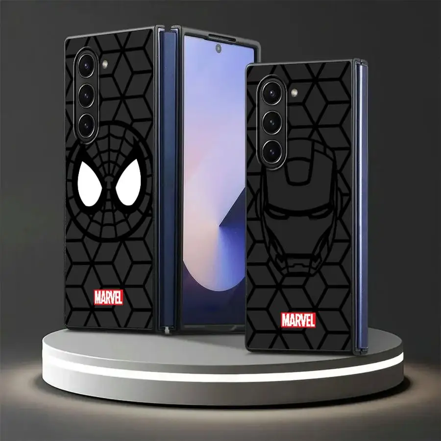 Back Phone Cover Case for Samsung Galaxy ZFold6 ZFold7 Z Fold 7 6 5 4 3 ZFold3 ZFold5 ZFold4 Marvel Avengers Superhero Logo