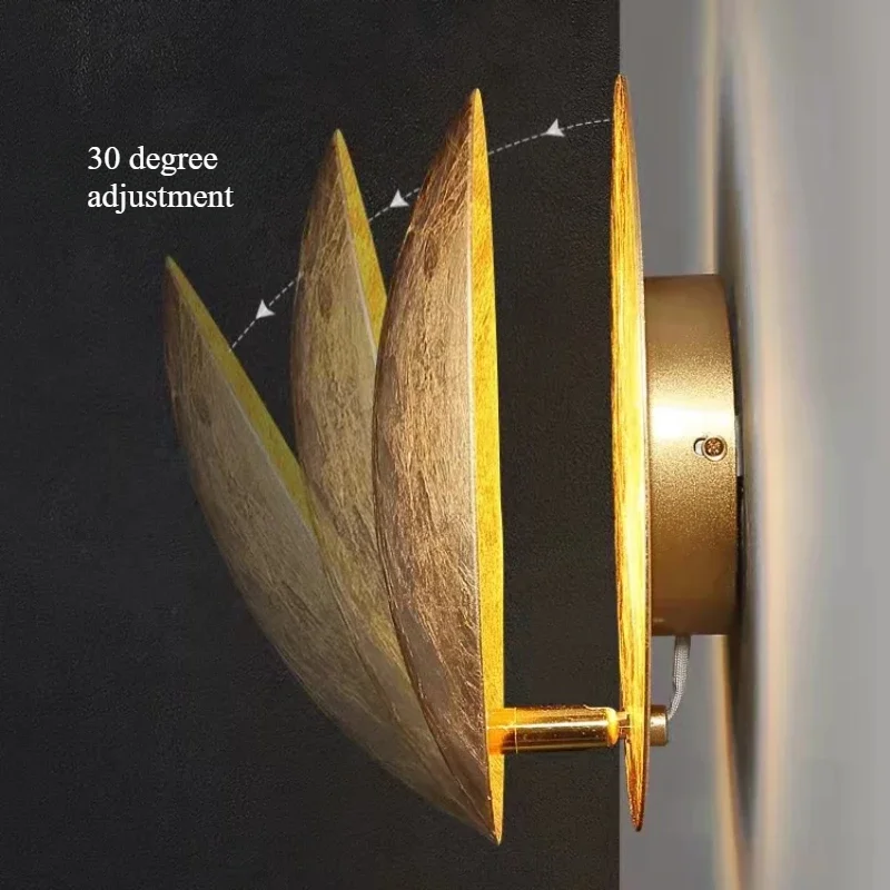 Modern Wall Lamp Circular Ring Design LED Light Rotatable Lampshade Bedroom Decoration Living Room Interior Lighting Fixtures