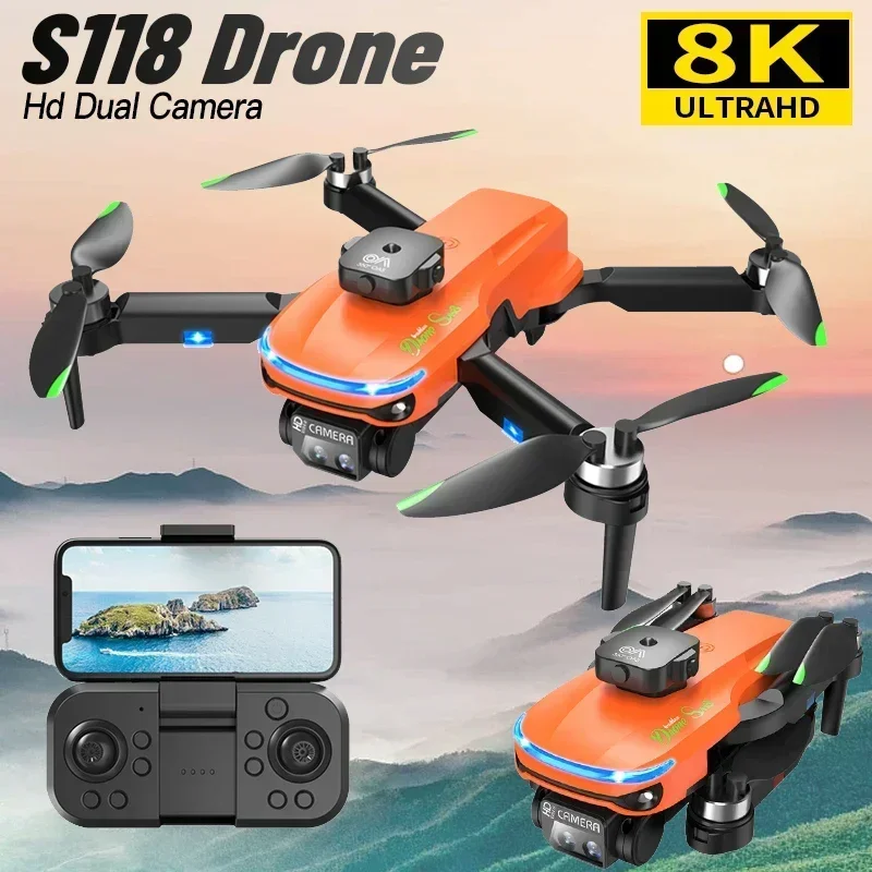 

S118 RC Drone 8K Professinal 4K Three Camera Wide Angle Optical Flow Localization 360° Obstacle Avoidance Quadcopter For XIAOMI