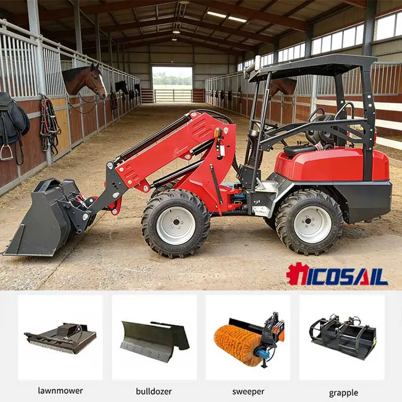 KZL918 Small Telescopic Wheel Loader 800kg Rated Load for Livestock Barn Feed Transport CE OEM/ODM