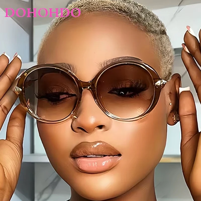 

Round Metal Leaf Legs Retro Sunglasses For Women Fashion Popular Vintage Frame Men Luxury Trend Brand Designer Shades Eyewear