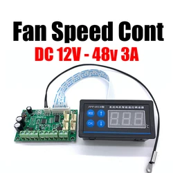 DC 12V 24V 48v 6A Fan Speed Controller Chassis PWM Temperature Control Speed Regulation Cooling Fan Governor LED Display RS485