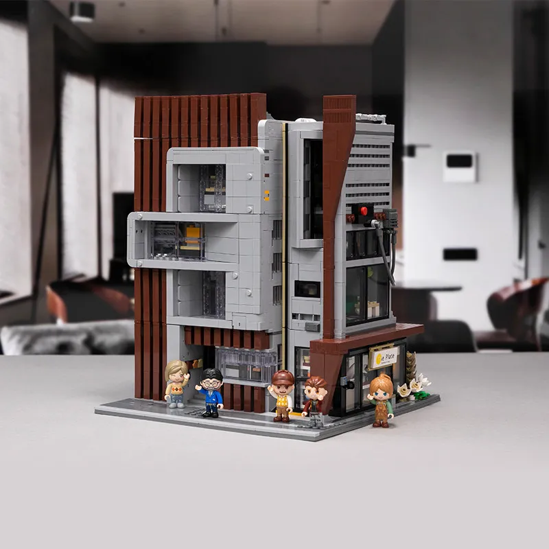 【Pinqi Building Blocks】Architectural Design Firm Designer-Collaborated Lighted Street Scene Assembled Toy Model Decoration