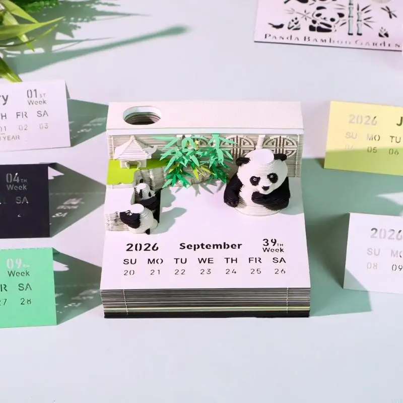 Calendario semanal Twenty Twenty Six con iluminación LED integrada para dormitorio, oficina, tema tallo oso, respetuoso