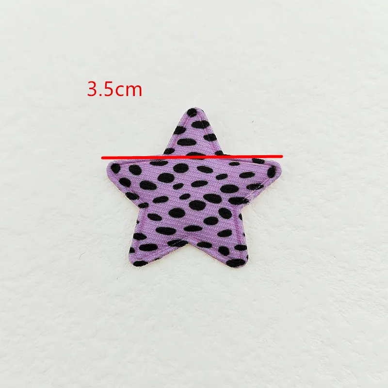 100Pcs 3.5CM Leopard Fabric Star Appliques For Clothes Hat Sewing Supplies DIY Headwear Hair Clip Bow Decor Patches