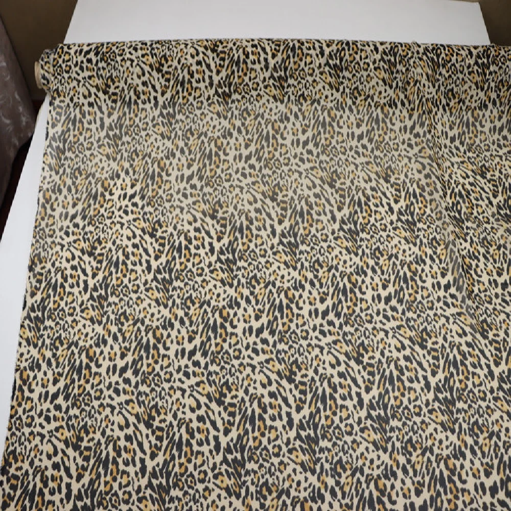 Summer Spring Good Material Vintage Fashion Leopard Design Silk Georgette Fabric GGT Printed for Men Women Coat Cover Veil
