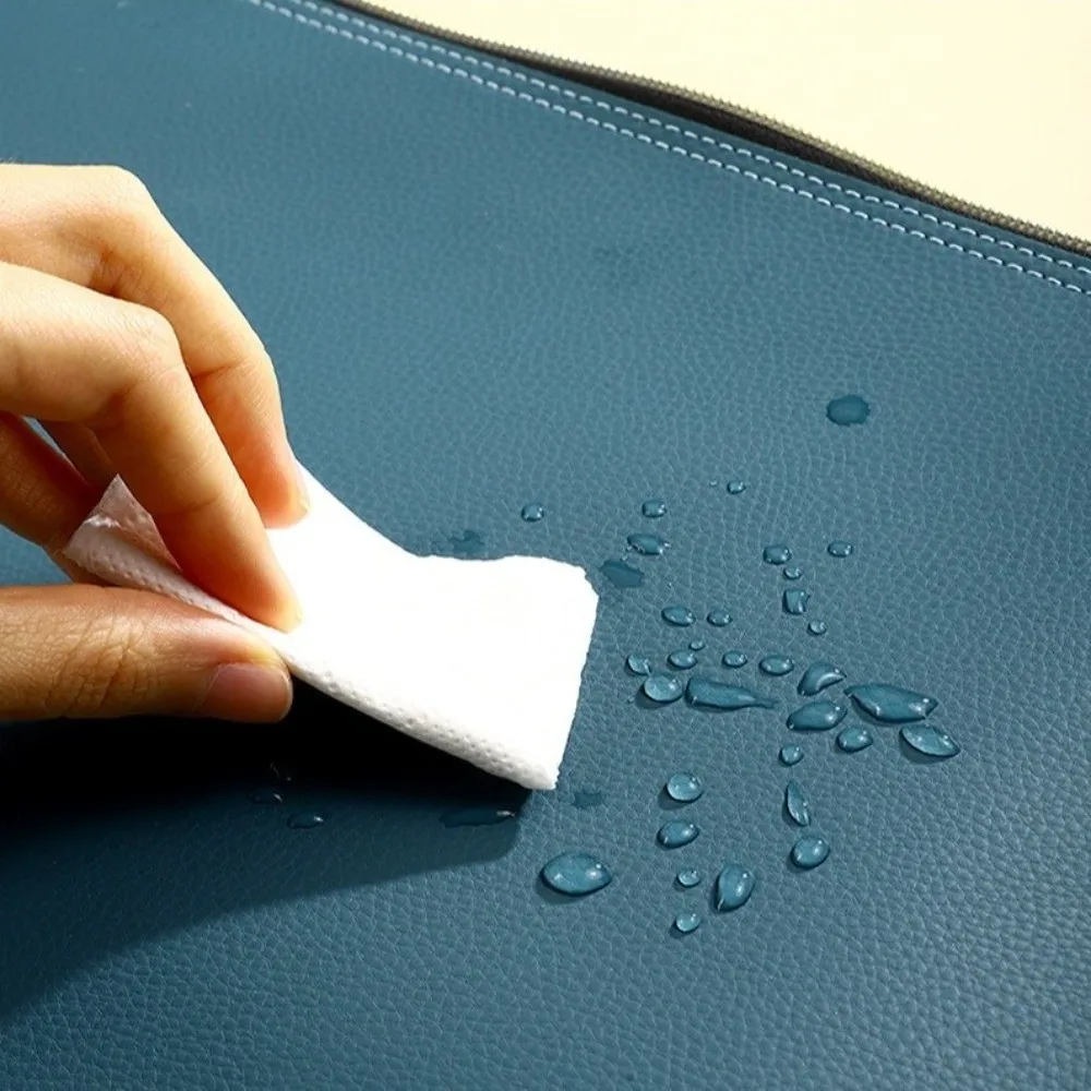 Mode PU Leder A4 Datei Ordner Zipper Tasche Große Kapazität Dokument Tasche Hochwertige Wasserdichte Informationen Tasche Konferenz