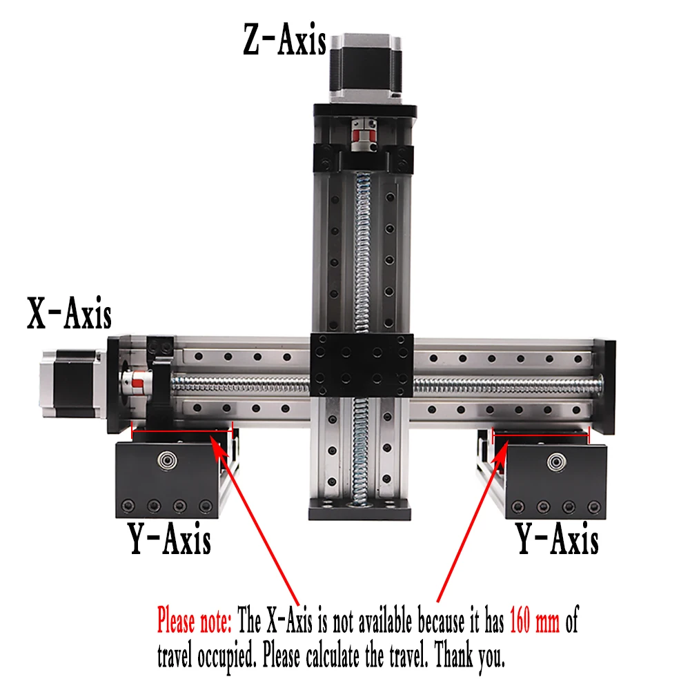 CNC Gantry 3-Axis XYZ Stage Table Ball Screw Linear Guide Rail Robotic Arm Router With Nema23 2Nm Stepper Motor DM556 Drive
