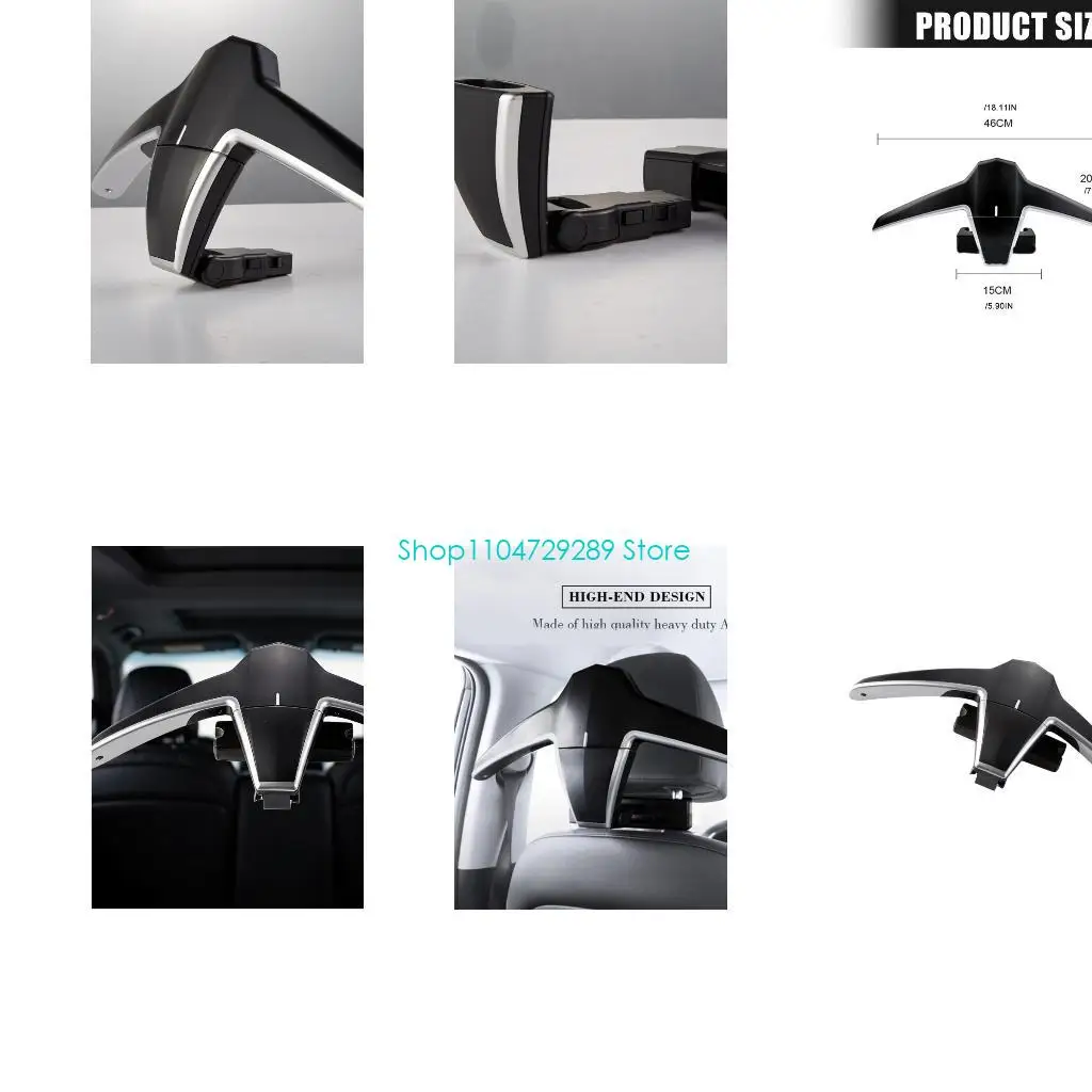 D8KE Car Coat Hanger with Rounded Edges and Side Arm Extension Support