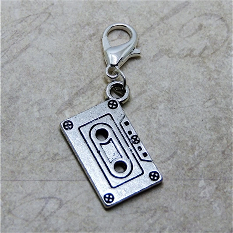 2pcs Cassette Mix Tape Stitch Marker / Progress Keeper / Clip on Charm / Bag Charm / Zipper Planner Charm 80s Retro