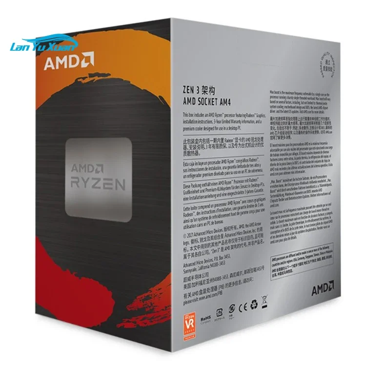 Procesador de escritorio desbloqueado AMD Ryzen 5 5600G CPU con placa base para juegos AM4 X570 B550 de 6 núcleos y 12 hilos