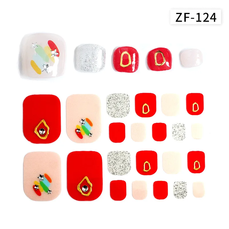 

MEBIS Nail Stickers ZF Threedimensional Drill Toenail Sticker New Nail Art Foot Sticker Craft Crystal Nail Oil Film Toenail Stic