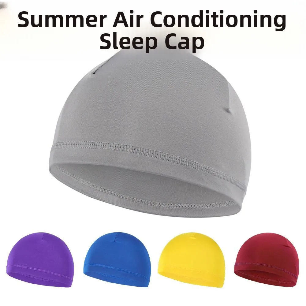 Summer Sleep Cap Single Layer Thin Sleeping Air Conditioned Unisex Elderly Head Cover Running Anti Frizz Cycling Small Hat