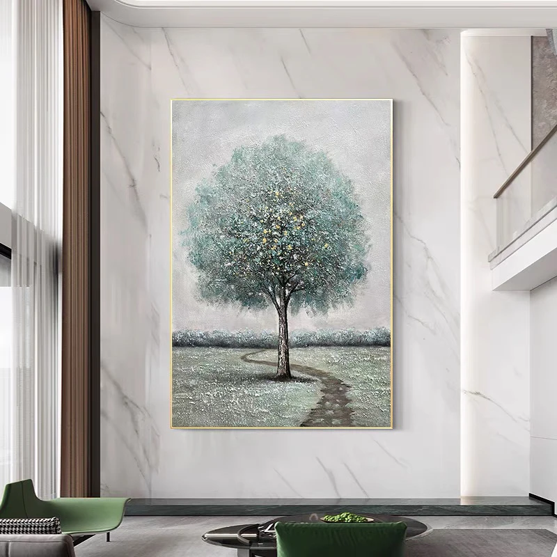 

Hand-painted Oil Painting Gold Foil Fortune Tree Texture Painting Living Room Background Wall Decoration Painting Canvas Art