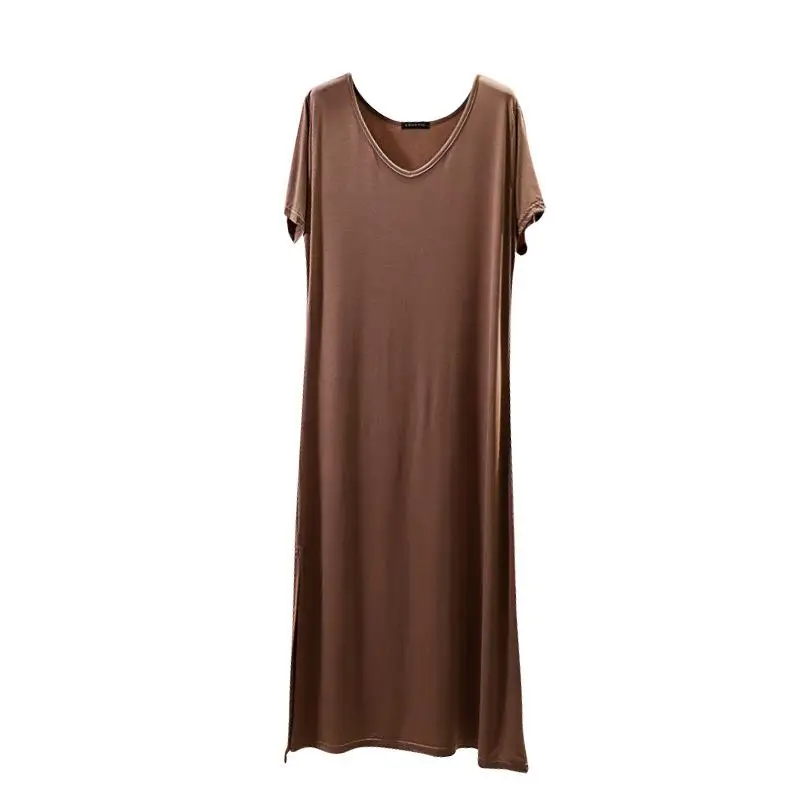 Letnia koszulka z dekoltem w serek, spódnica o kroju litery A do kolan z wysokim stanem, odzież damska, wygodna, oddychająca, codzienna.