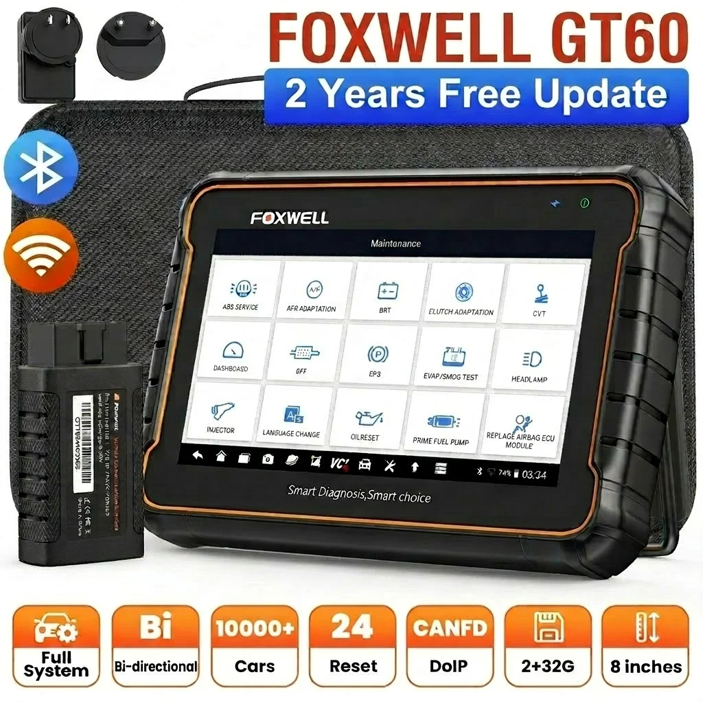 Foxwell GT60 OBD2 Automotivo Scanner 24+ Reset ABS SAS TPMS Reset ODB 2 OBD2 Scanner Bluetooth All System Diagnostic Tool