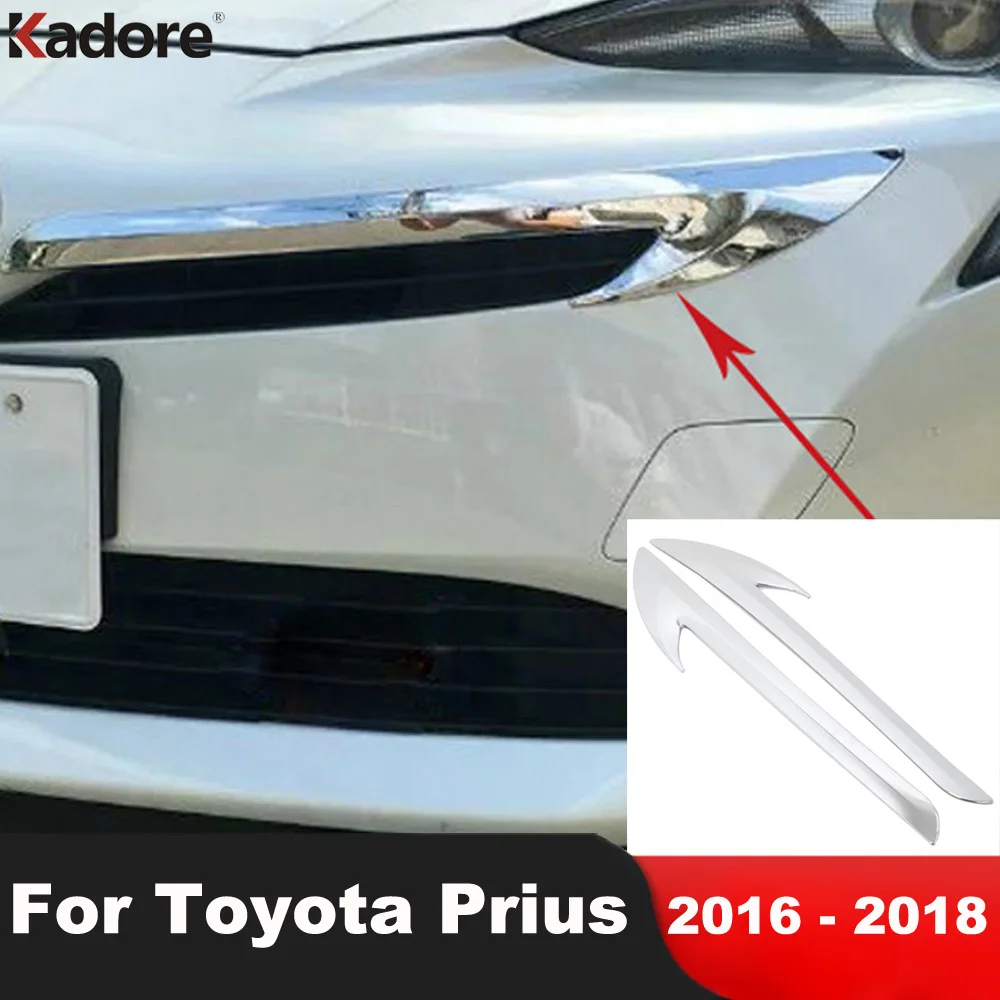 Front Upper Grille Grill Cover Trim For Toyota Prius 2016 2017 2018 Chrome Car Racing Grills Molding Garnish Trims Accessories