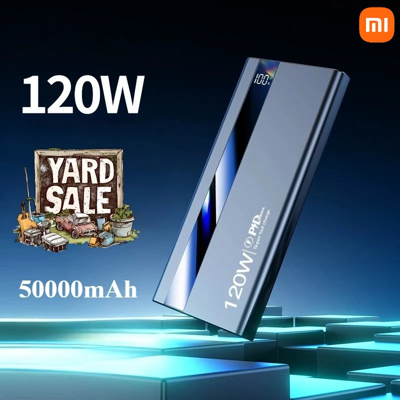 

Xiaomi New 50000mAh Power Bank 120W Super Fast Charging Digital Display External Battery for Samsung, iPhone,Huawei